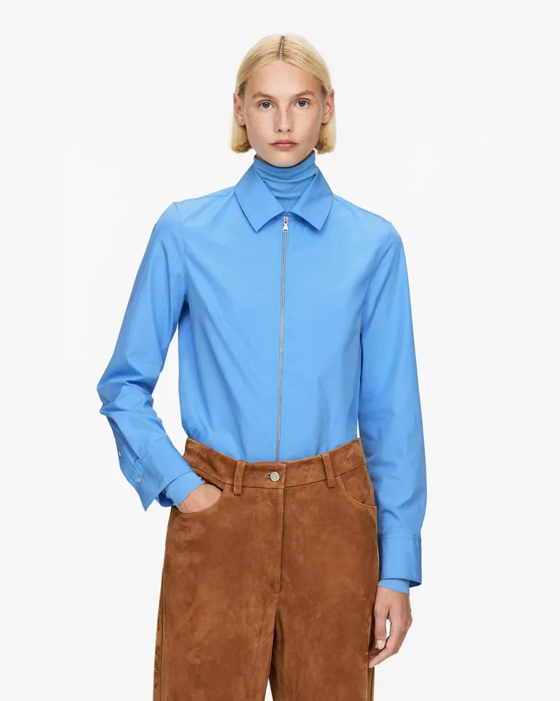 Arket Hemd Mit Reißverschluss -Blau Blau