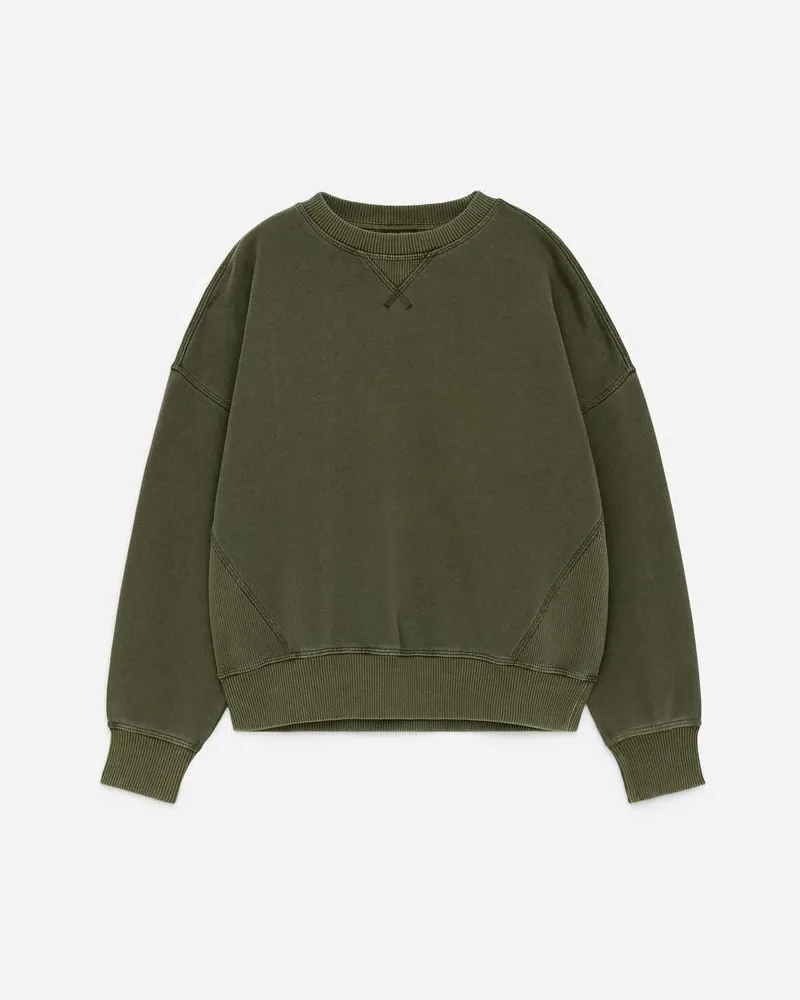 Arket Legeres Sweatshirts Aus Baumwolle - Grün Khaki