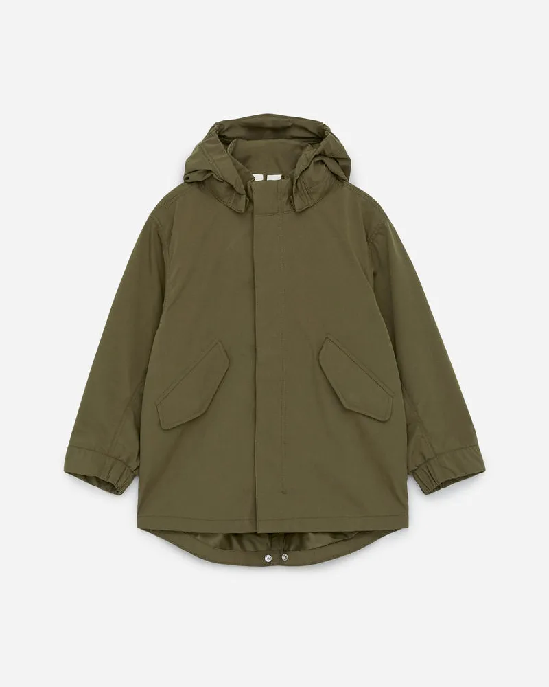 Arket Parka Mit Kapuze - Grün Khaki