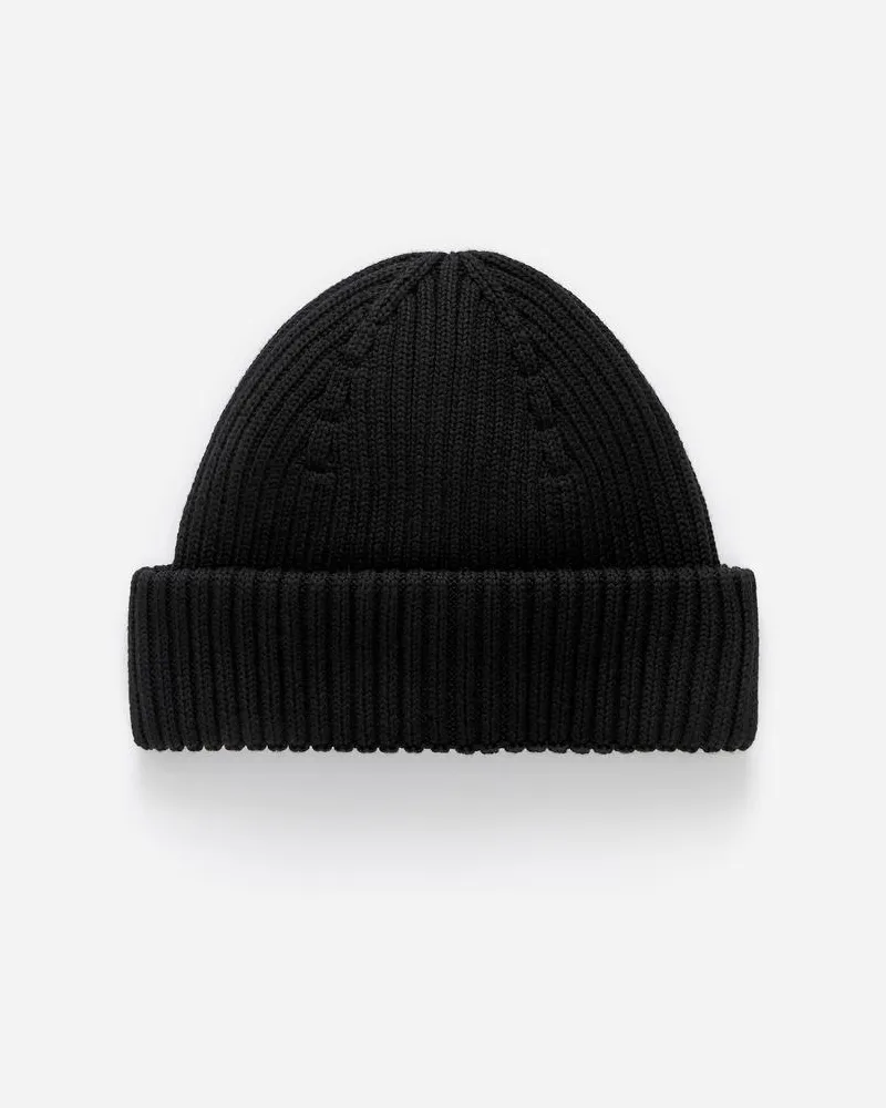 Arket Gerippte Baumwoll-Beanie -Schwarz Schwarz