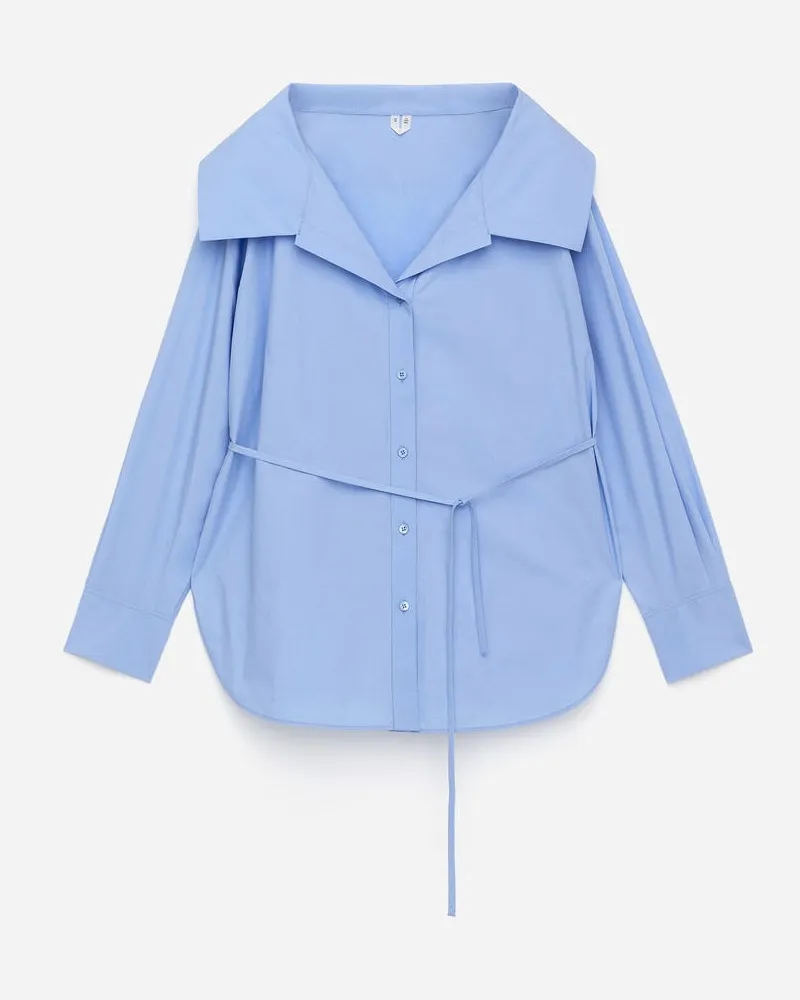 Arket Bluse Mit Weitem Kragen -Blau Blau