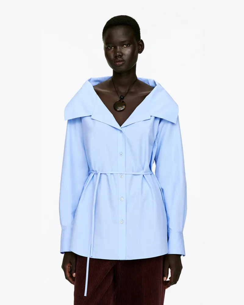 Arket Bluse Mit Weitem Kragen -Blau Blau