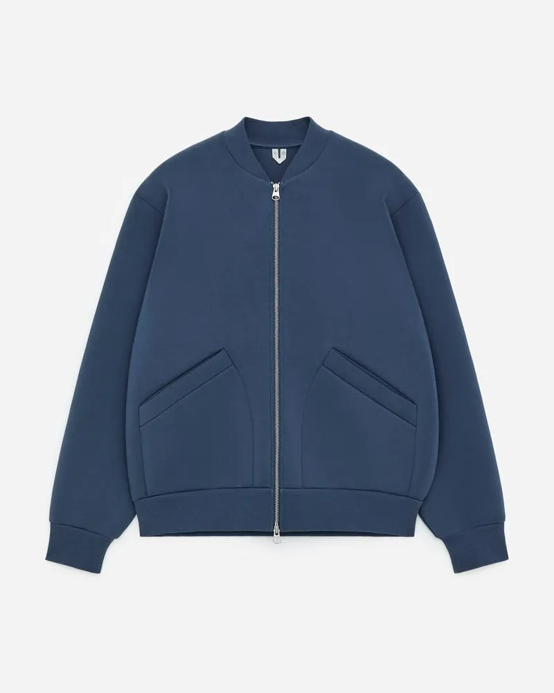 Arket Neoprenjacke Mit Reißverschluss -Blau Blau