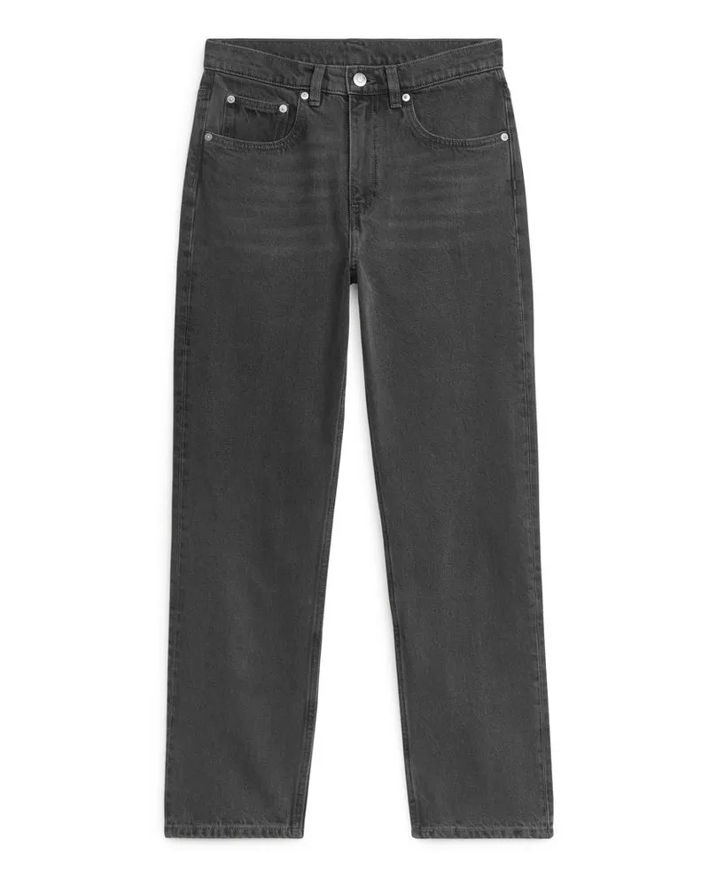 Arket Jade Cropped Slim Jeans - Schwarz Verwaschenes