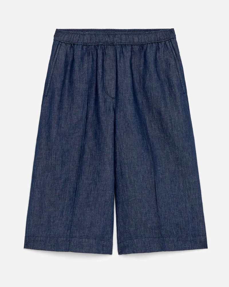 Arket Shorts Aus Baumwolle Und Leinen -Blau Blau