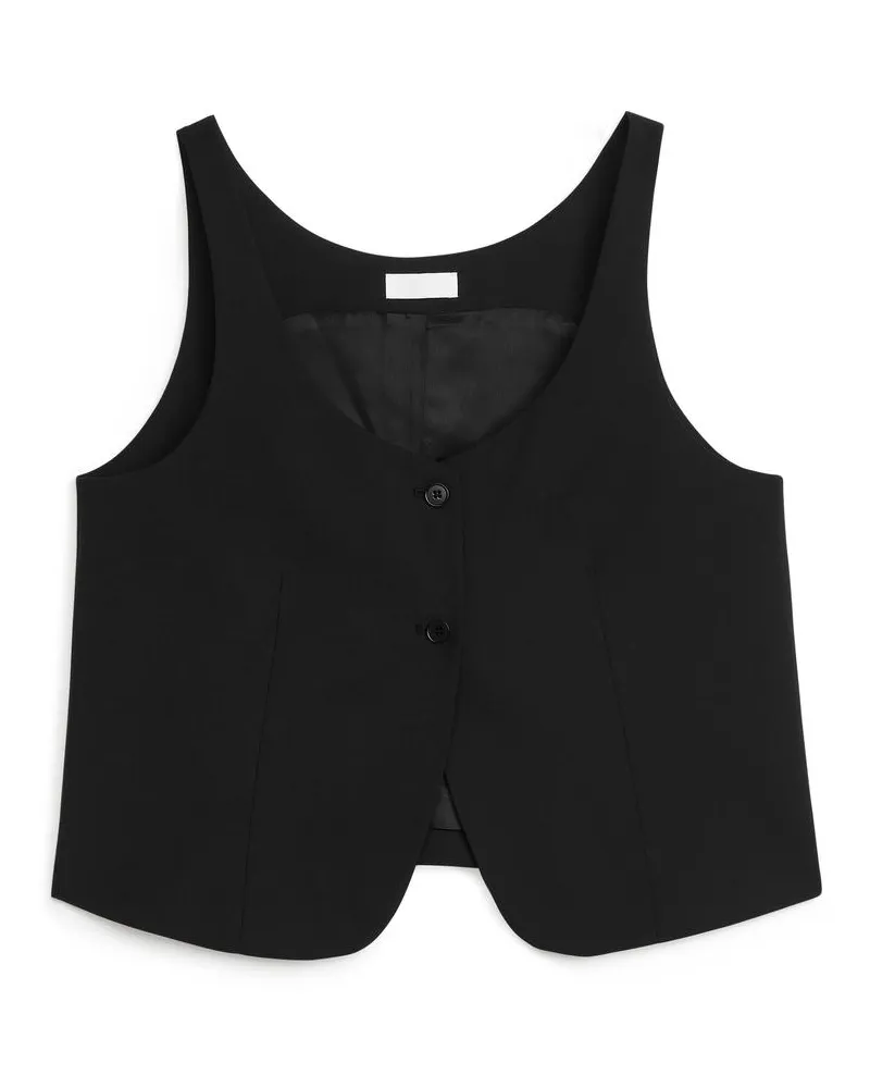 Arket Weste Aus Wollmischung - Schwarz Schwarz