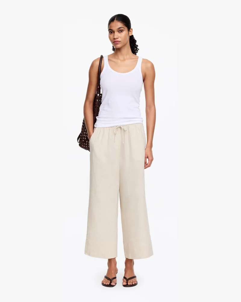 Arket Cropped-Leinenhose -Beige Beige