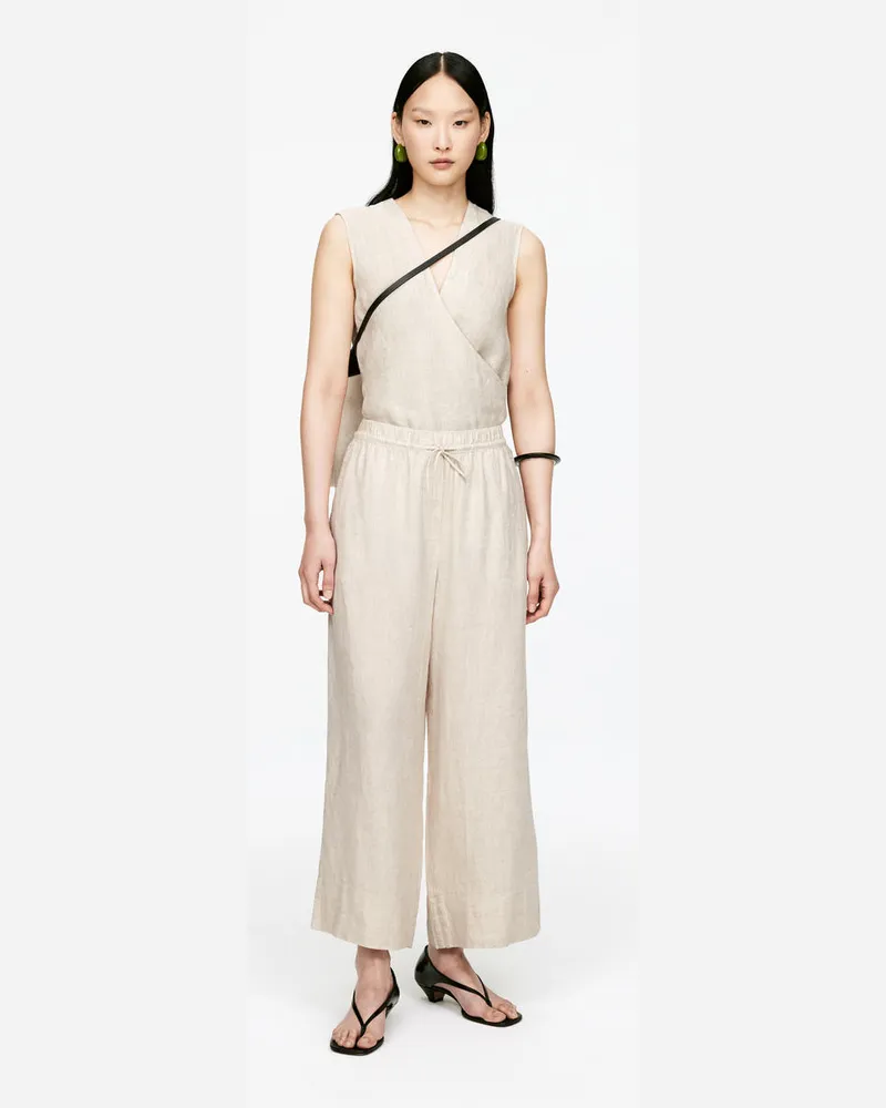 Arket Cropped-Leinenhose -Beige Beige