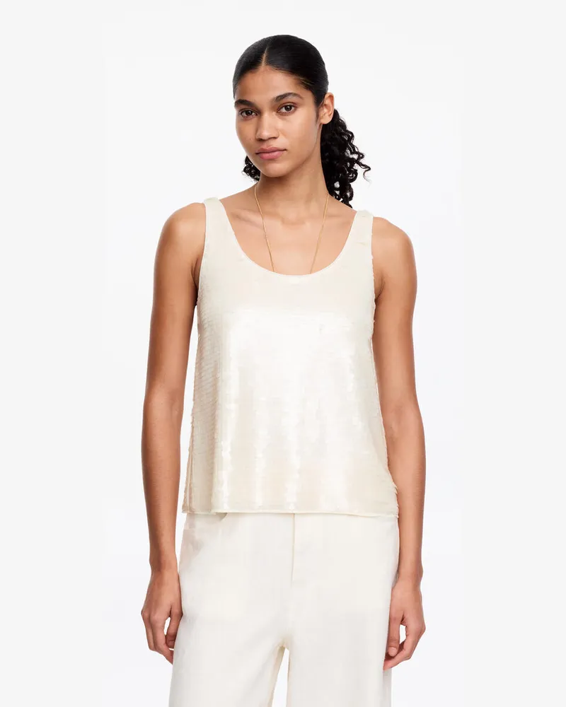 Arket Tanktop Mit Pailletten -Beige Beige