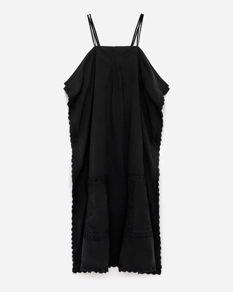 Arket Besticktes Trägerkleid -Schwarz Schwarz