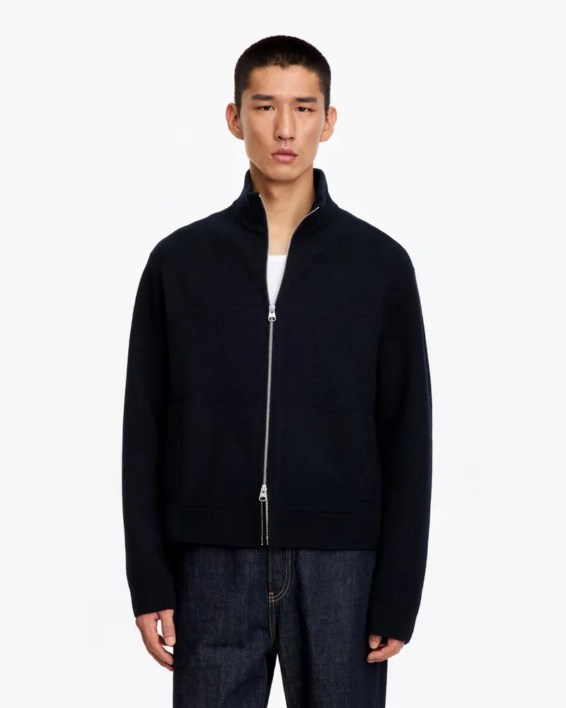 Arket Wolljacke Mit Reißverschluss -Blau Blau