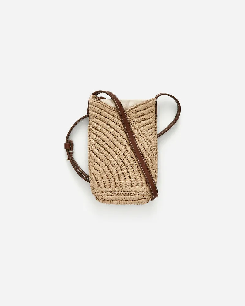 Arket Handytasche Aus Stroh -Beige Beige