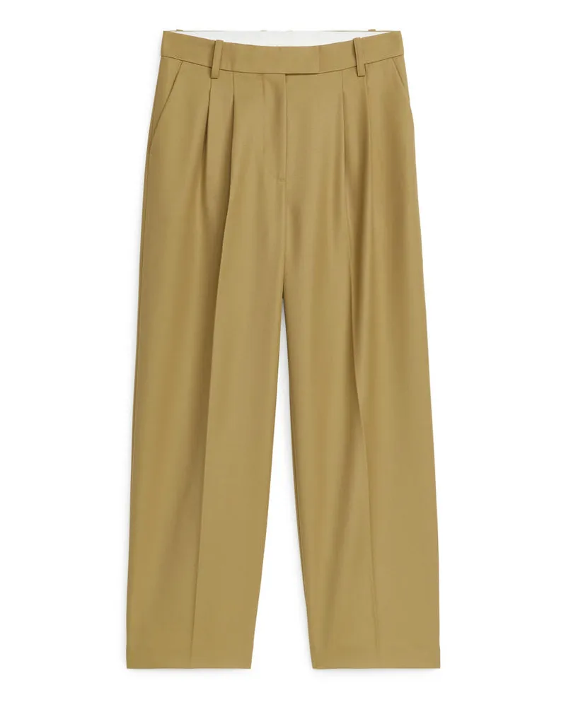 Arket Weite Twillhose - Grün Khaki