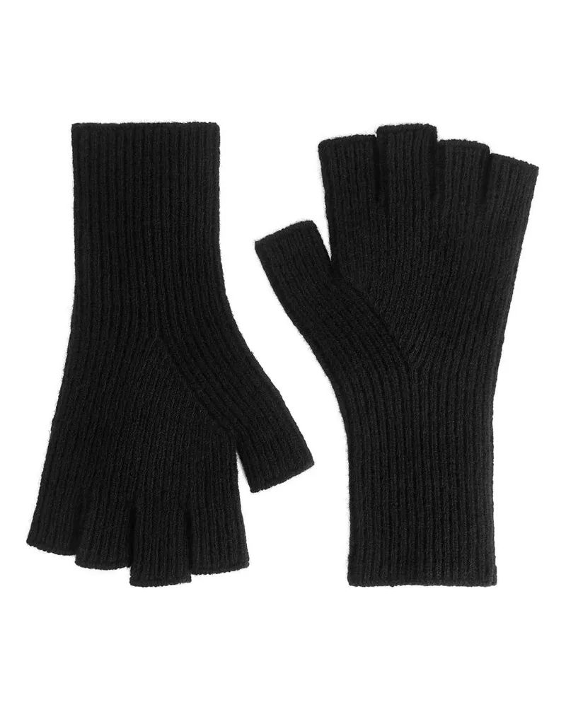 Arket Fingerlose Wollhandschuhe - Schwarz Schwarz