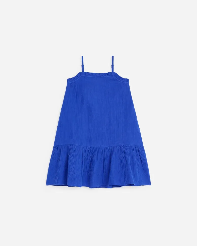 Arket Kleid Aus Baumwollmusselin -Blau Blau