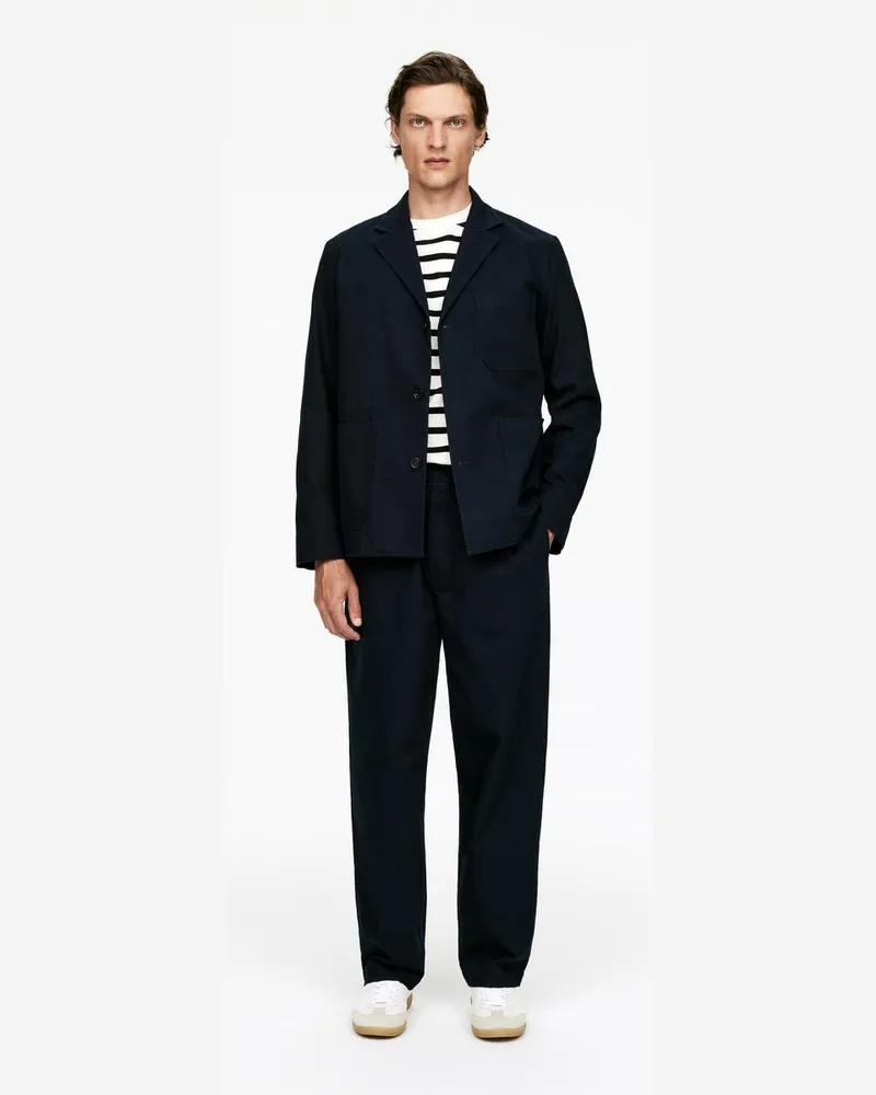 Arket Baumwoll-Leinen-Blazer -Blau Blau