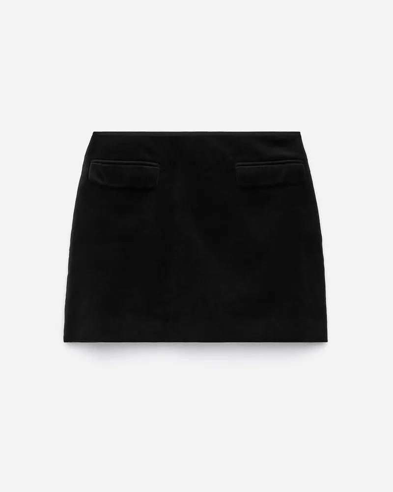 Arket Minirock Aus Samt -Schwarz Schwarz