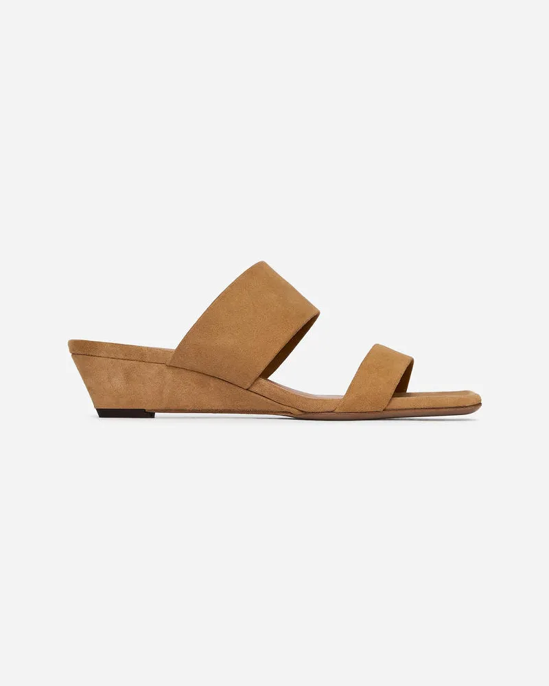 Arket Keilsandale Aus Veloursleder - Beige Beige
