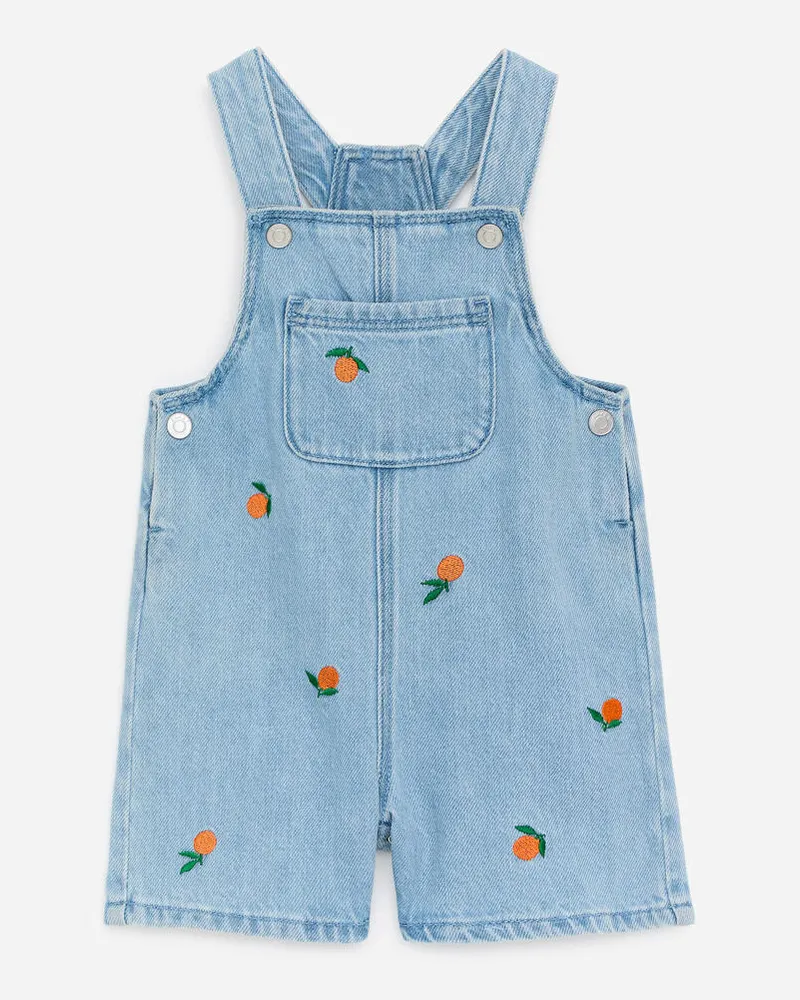 Arket Bestickte Jeans-Latzshorts -Blau Blau