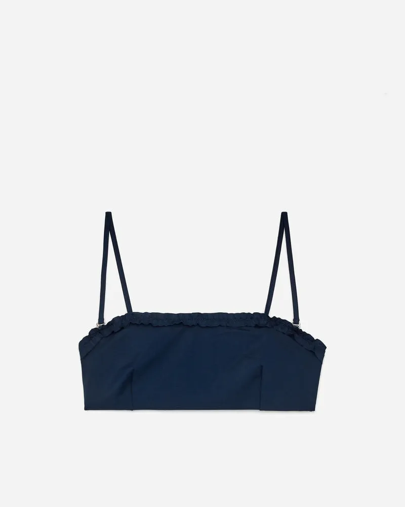 Arket Bikinioberteil Mit Rüschen - Blau Dunkelblau