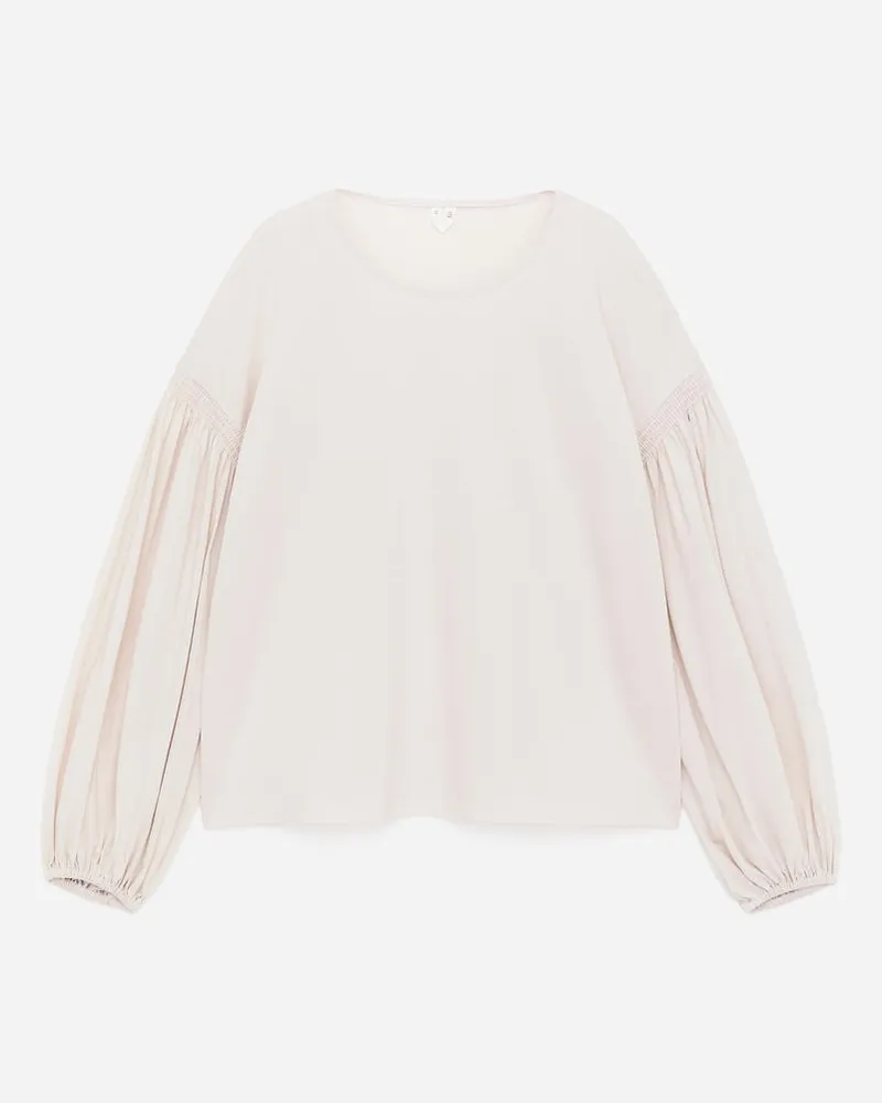 Arket Baumwollbluse Mit Ballonärmeln -Beige Beige