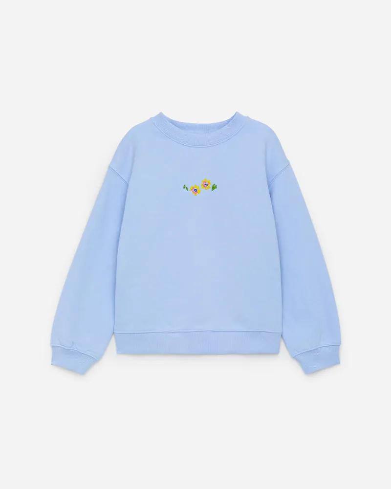 Arket Sweatshirt Mit Stickerei - Blau Hellblau
