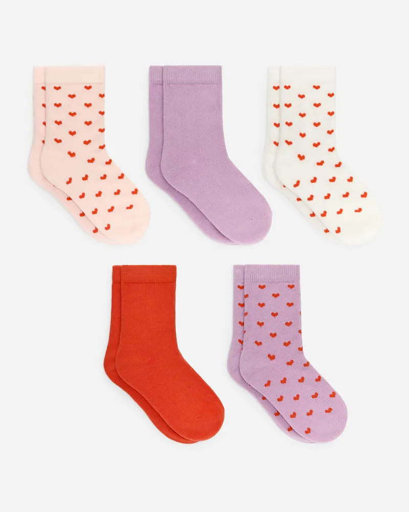 Arket Baumwollsocken 5er-Pack -Rosa Rosa