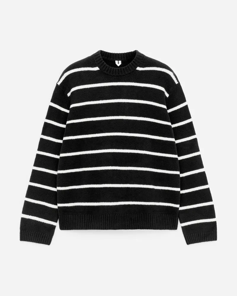 Arket Lockerer Pullover Aus Baumwollmischgewebe -Schwarz Schwarz