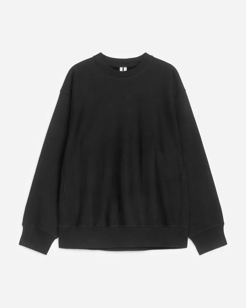Arket Lockeres Sweatshirt In Schwerer Qualität - Schwarz Schwarz