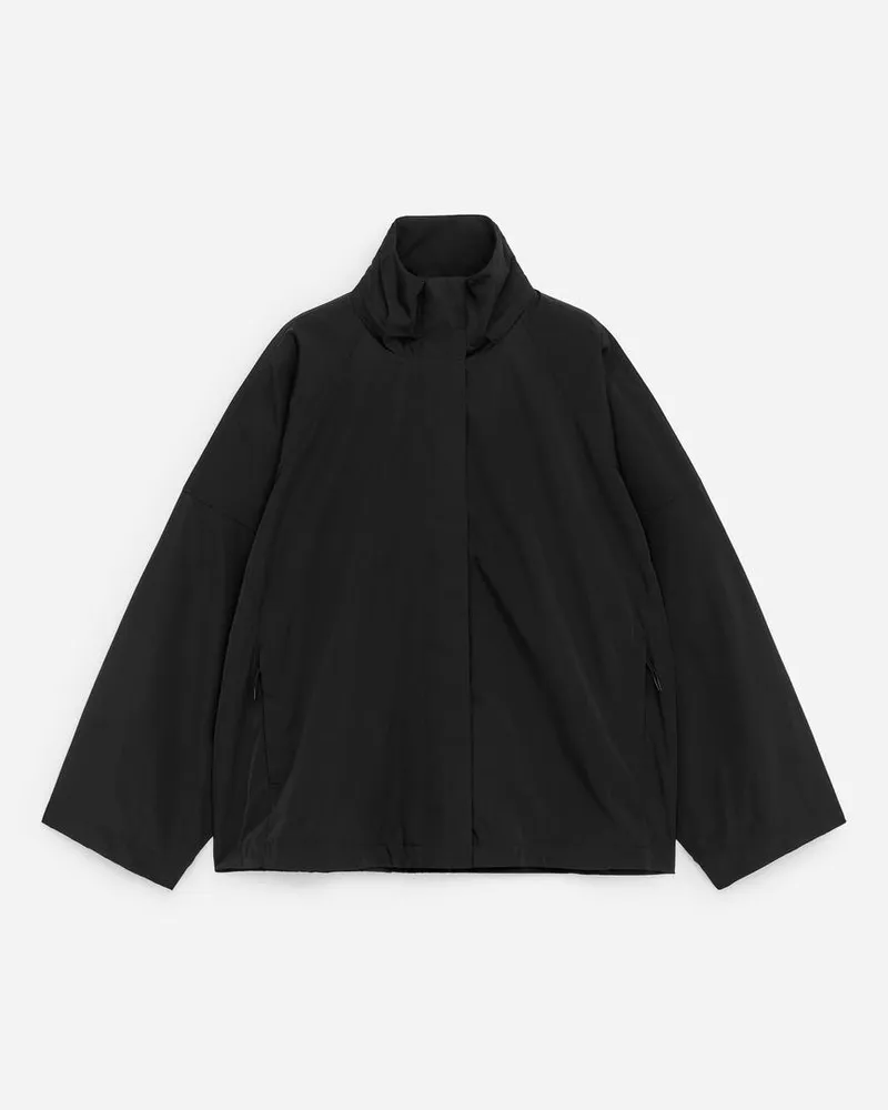 Arket Windbreaker Mit Kordelzug -Schwarz Schwarz