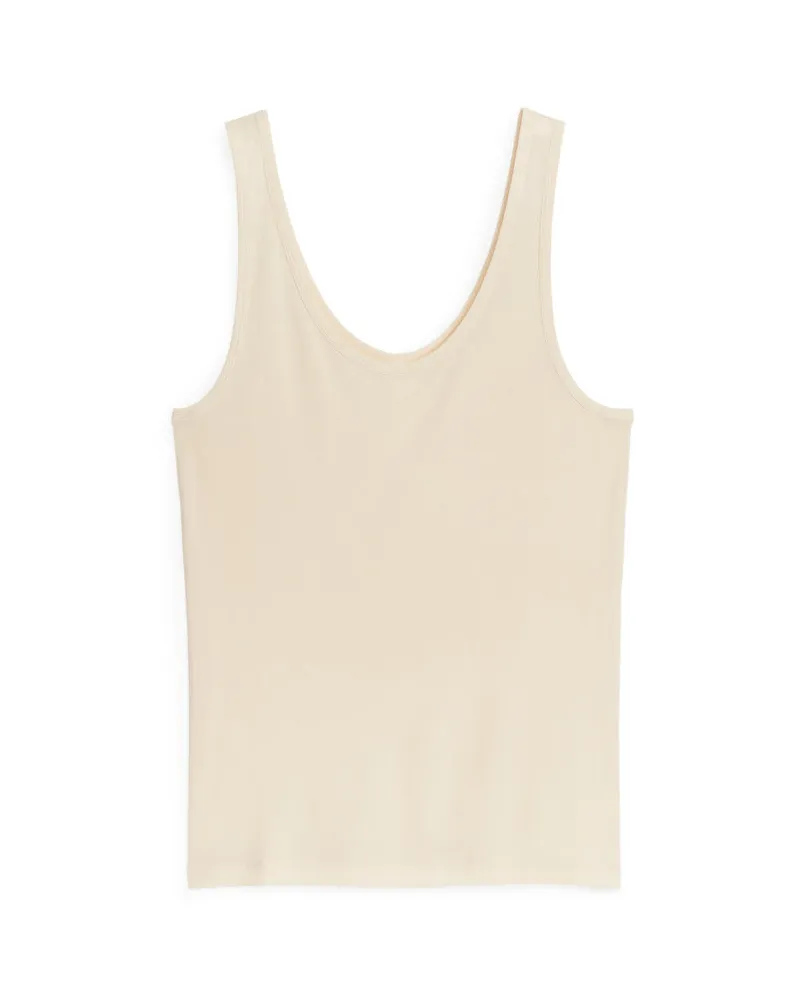 Arket Trägeroberteil Aus Seide - Weiß|Beige Hellbeige