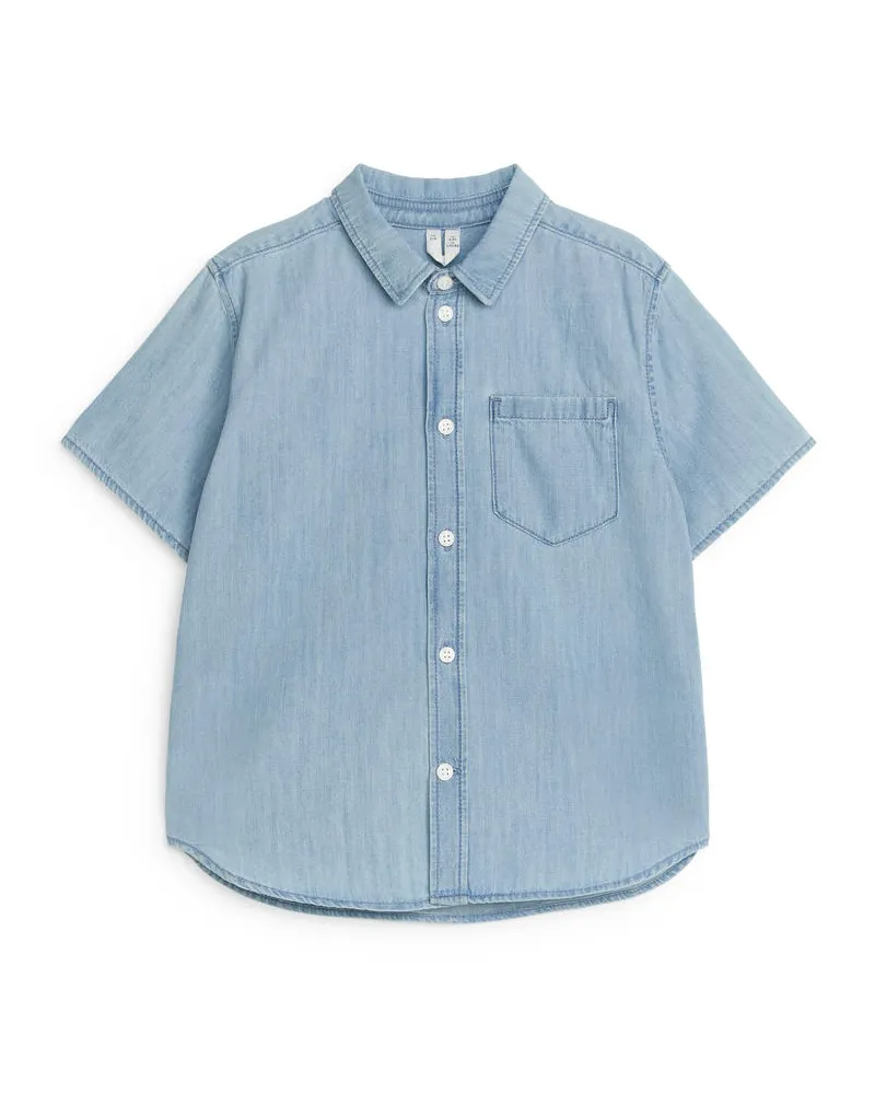 Arket Kurzarmhemd Aus Denim -Blau Blau