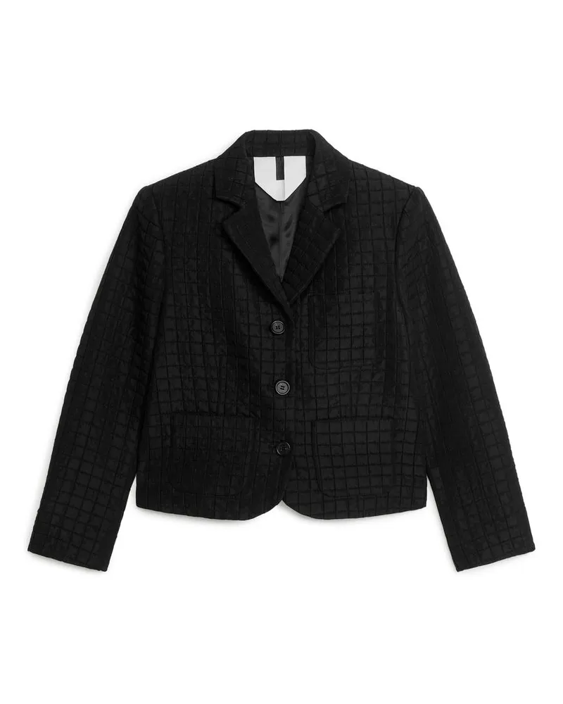 Arket Gesteppter Blazer - Schwarz Schwarz