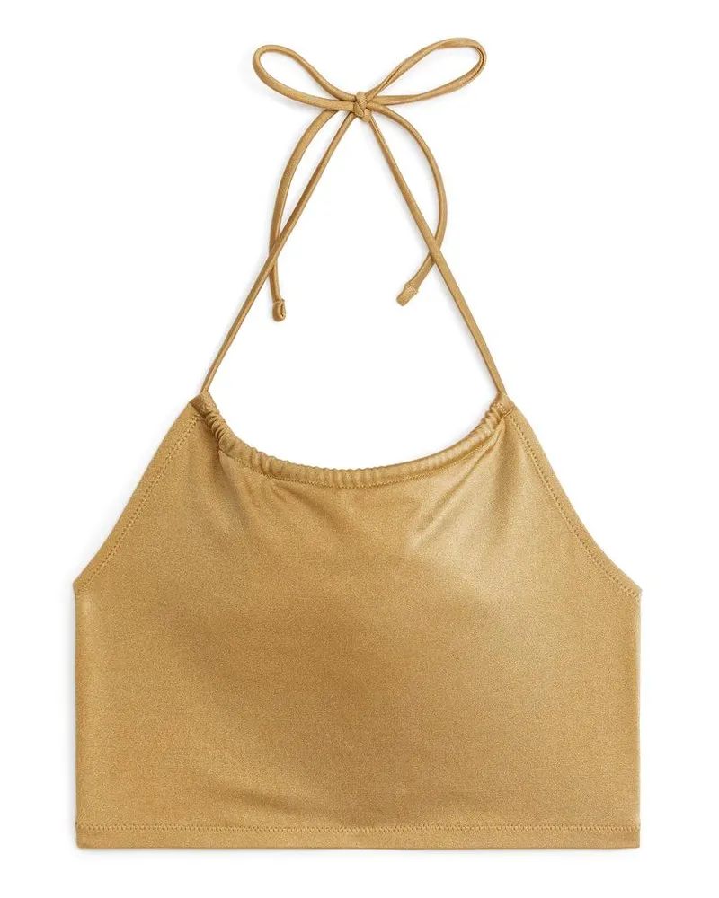 Arket Neckholder-Bikini-Top - Goldfarben Gold