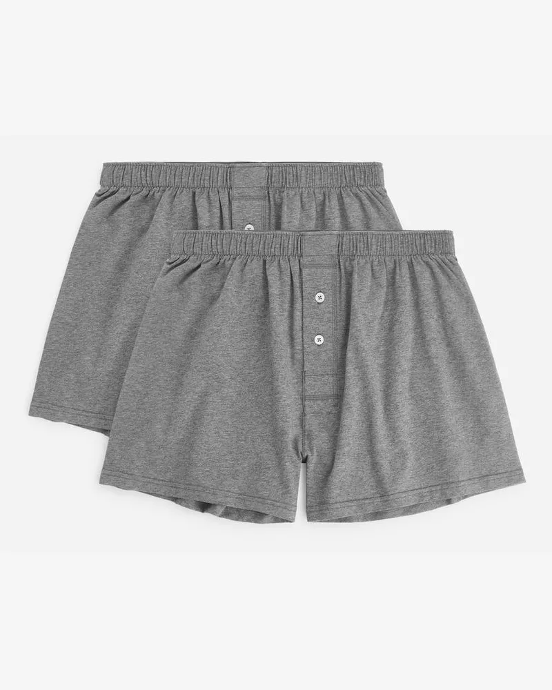 Arket Boxershorts Aus Jersey, 2Er-Set - Grau Grau