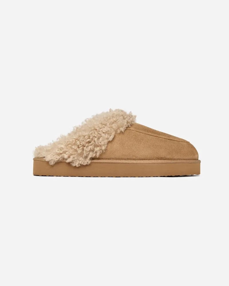 Arket Kunstfell-Hausschuh -Beige Beige