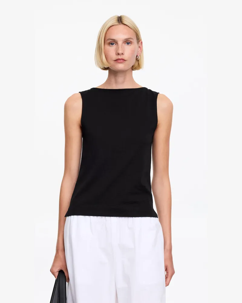 Arket Top Mit U-Boot-Ausschnitt -Schwarz Schwarz