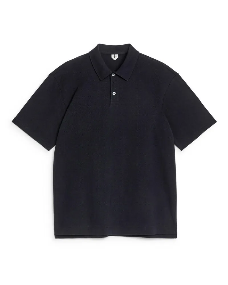 Arket Pikee-Poloshirt - Schwarz Dunkelblau
