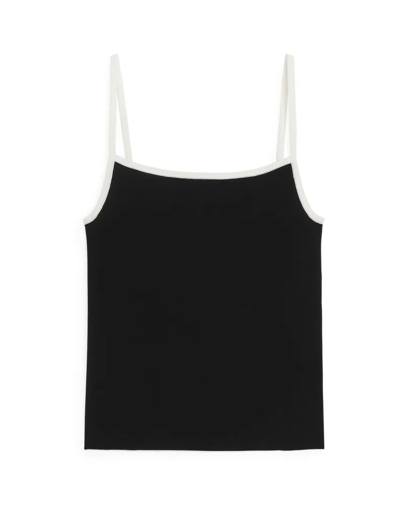 Arket Strick-Trägertop -Schwarz Schwarz