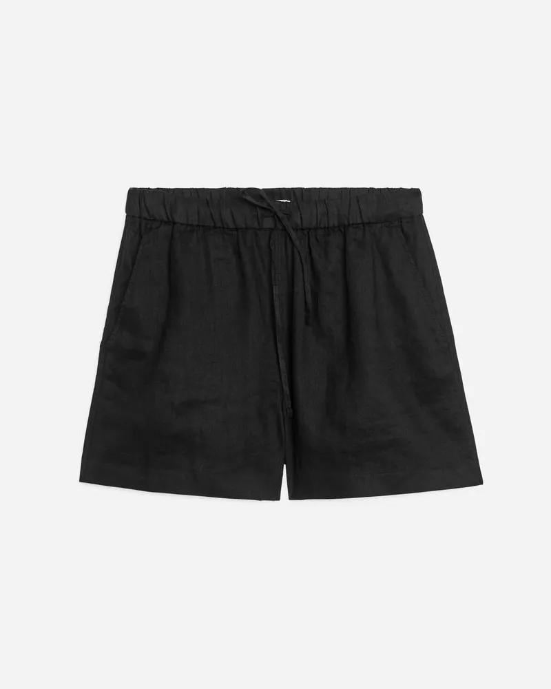 Arket Leinen-Shorts - Schwarz Schwarz