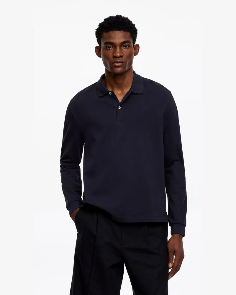 Arket Poloshirt Aus Baumwoll-Pikee -Blau Blau