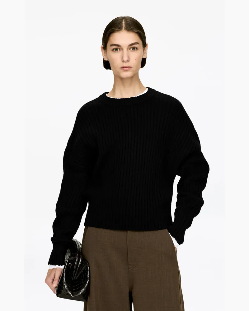 Arket Wollpullover Mit Reißverschlüssen -Schwarz Schwarz