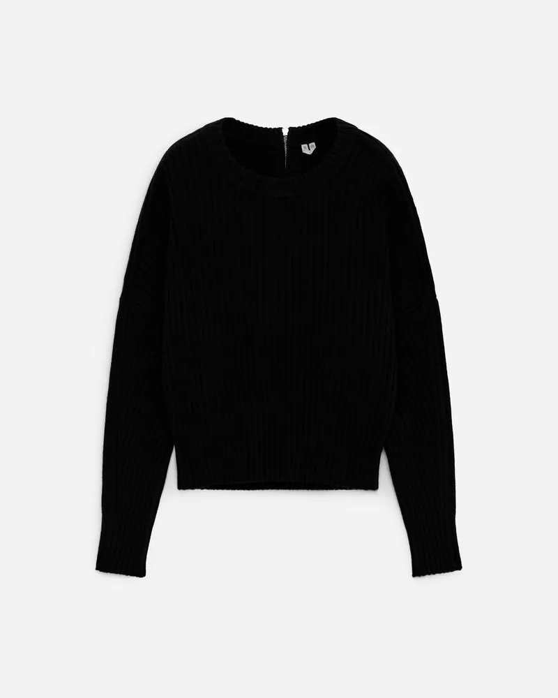 Arket Wollpullover Mit Reißverschlüssen -Schwarz Schwarz