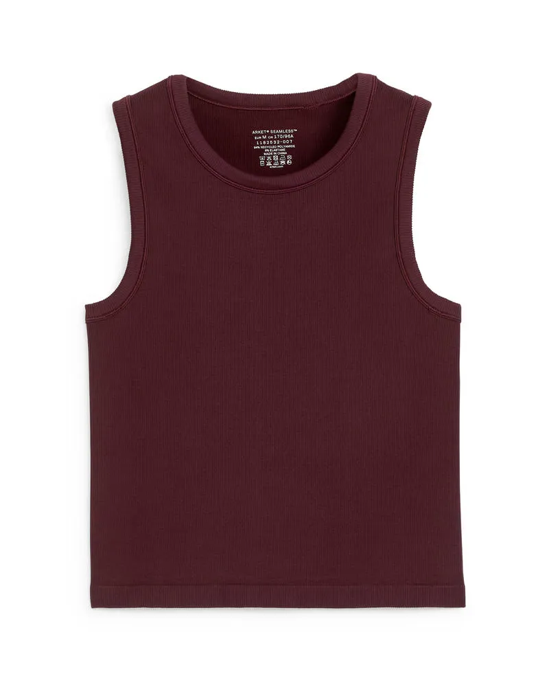 Arket Nahtloses Geripptes Tanktop -Rot Rot