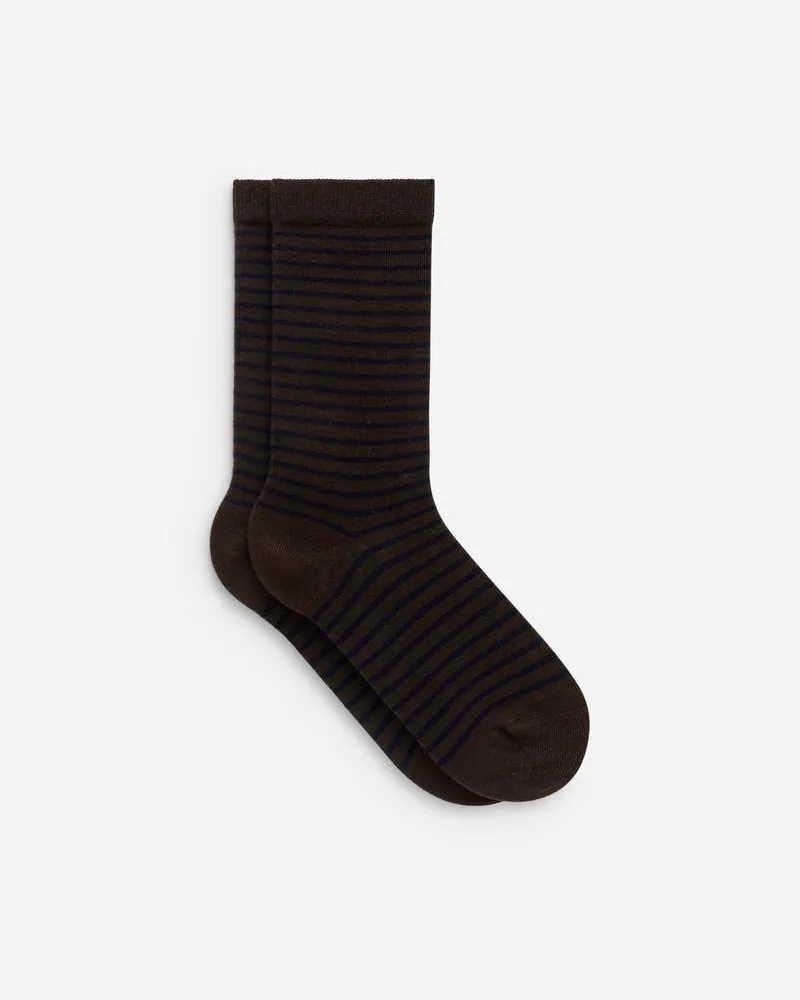 Arket Gestreifte Baumwollsocken -Braun Braun