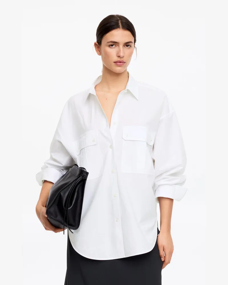 Arket Utility-Hemd Aus Baumwolle -Weiß Weiß