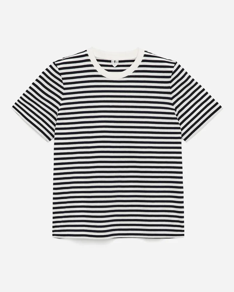 Arket Lily Leichtes T-Shirt - Blau|Weiß|Mehrfarbig Weiß