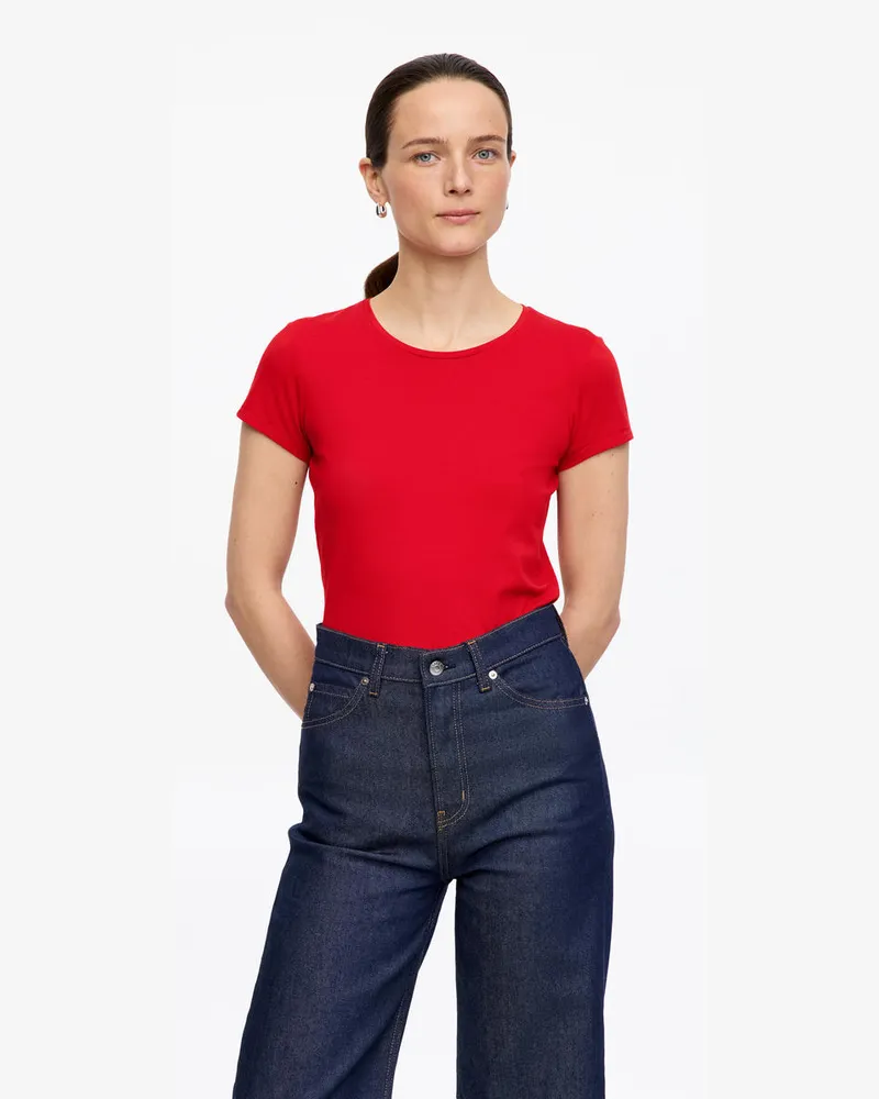 Arket Schmales T-Shirt Mit Flügelärmeln -Rot Rot