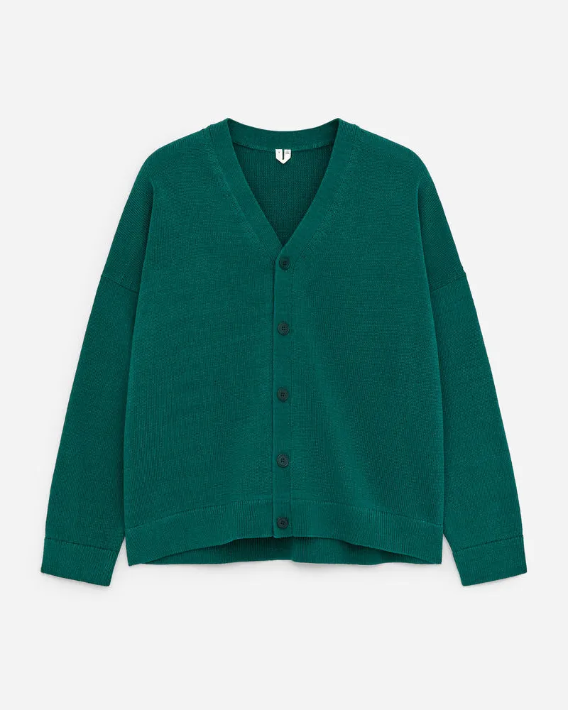 Arket Strickjacke Aus Baumwolle -Grün Grün