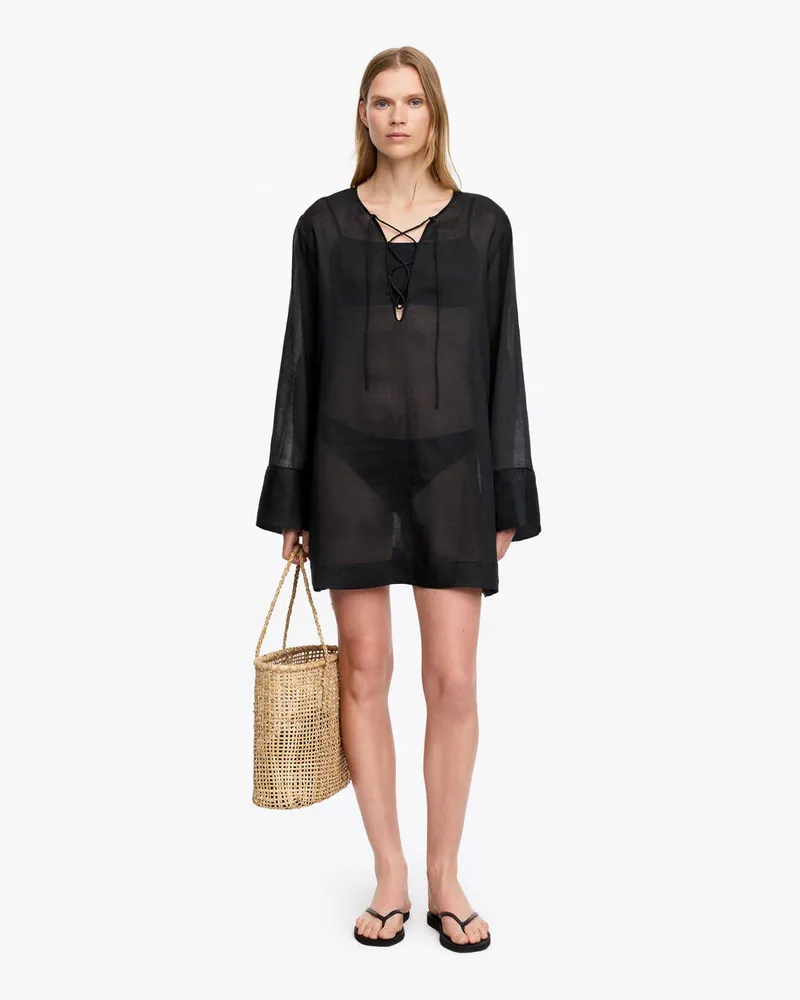 Arket Strandkleid Aus Ramie -Schwarz Schwarz